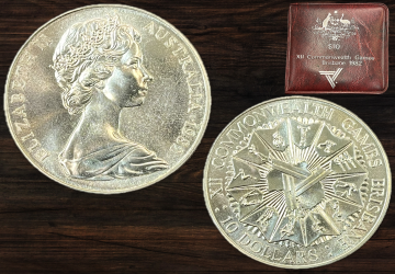 XII Commonwealth Games Brisbane 1982 $10 Coin